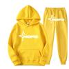 Y2K Print Hooded Fleece-Lined Unisex Sweatshirt Set Streetwear Casual Long Sleeve Tracksuit