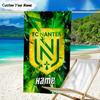 1PC Custom Name Beach Towel Nantes Football Crest Beach Towel, Suitable for Camping, Travel, Beach Accessories, Super Absorbent, Family Gift