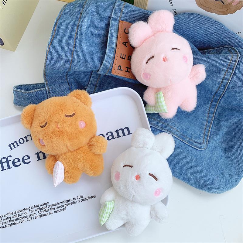 New Creative Pillow Bunny Plush Toy Grab Machine Doll Cute Bear Doll Keychain Bag Pendant