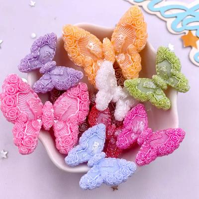 8 STKS Mix Kleurrijke Hars Cartoon Vlinder Beeldjes Platte Achterkant Steen DIY Bruiloft Strik Decor Scrapbook Halloween Accessoires