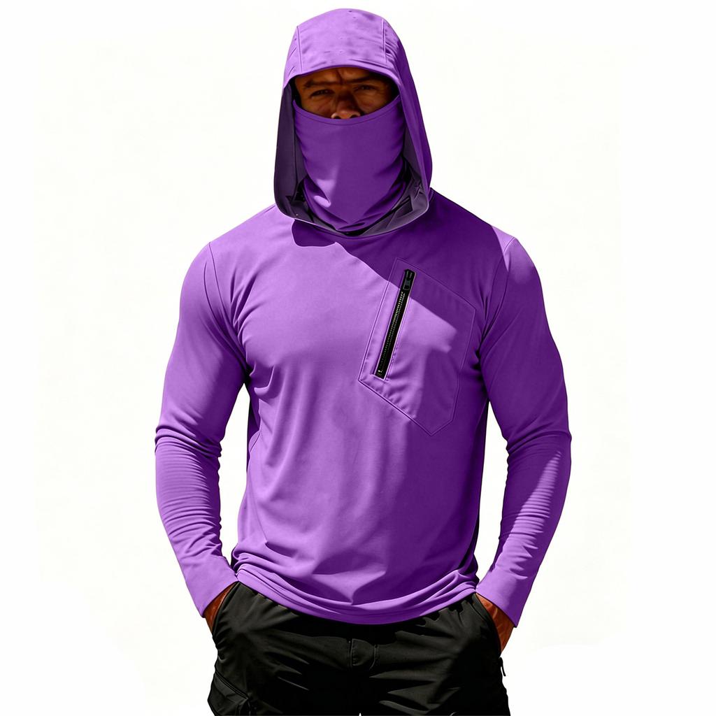 Men's Casual Hooded Long Sleeve Sunscreen Top