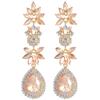 Wedding Bridal Earrings Women's Fashion Long Flower-style Teardrop Dangle Earrings