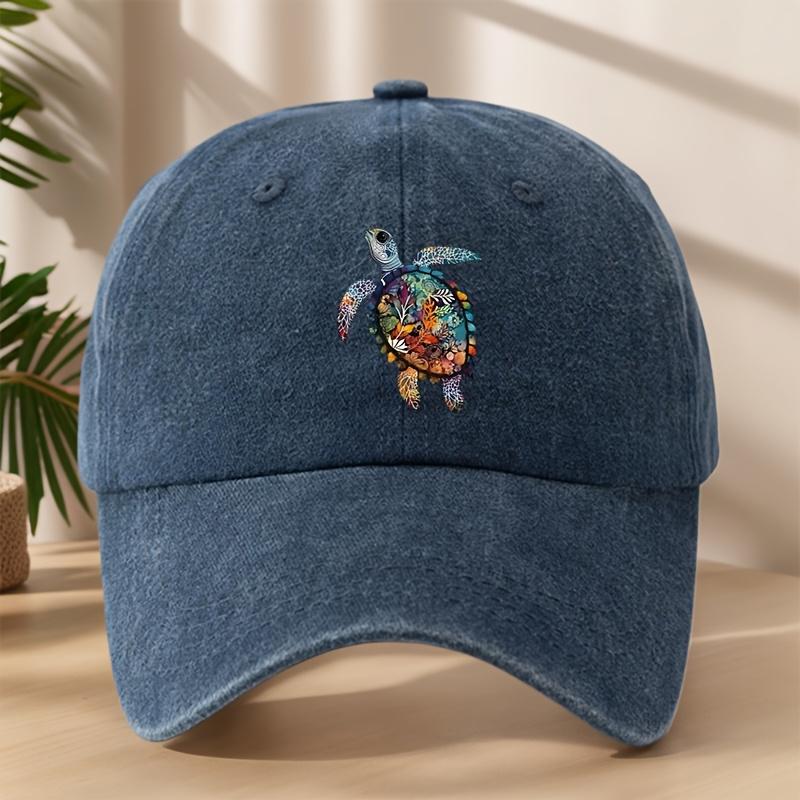 Soft Baseball Cap Soft Adjustable Breathable Polyester VintageInspired Washed Baseball Cap with Colorful Sea