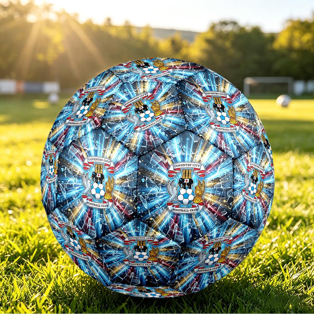 Coventry City FootballPrinted Size 5 Soccer Btball, Anti Slip Adult Match Football Souvenir for Football Fans