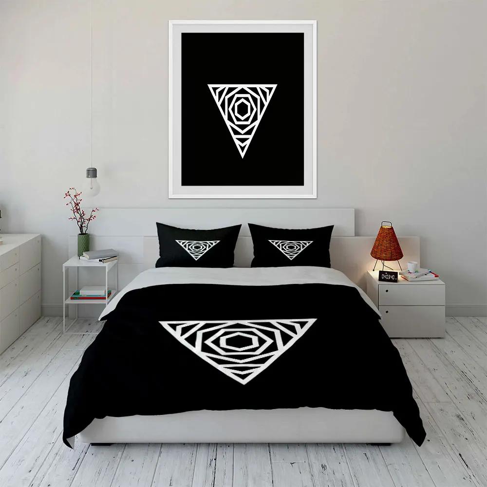 Geometrisches Dreieck Drei-teiliges Dekorationsset Weiche Bequeme Bettbezug Bettwäsche-Set Enthalten 1*Bettbezug & 2*Kissenbezüge Geschenk