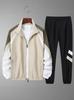 Tuta sportiva casual patchwork da uomo - Giacca e pantaloni in nylon larghi (Primavera Autunno)