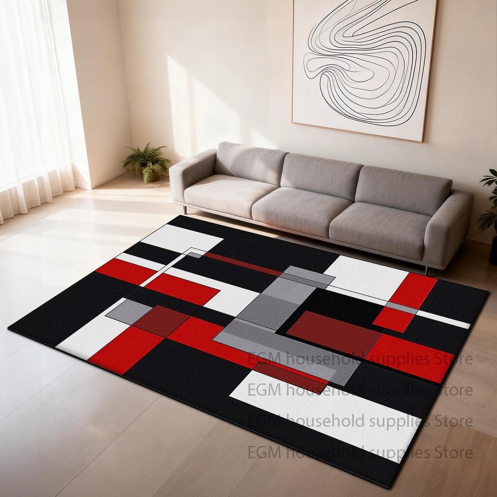 Modern Geometric Carpet Living Room Decoration Bedroom Washable Customizable Rug Non-slip Area Coffee Tables Floor Mat Cloakroom