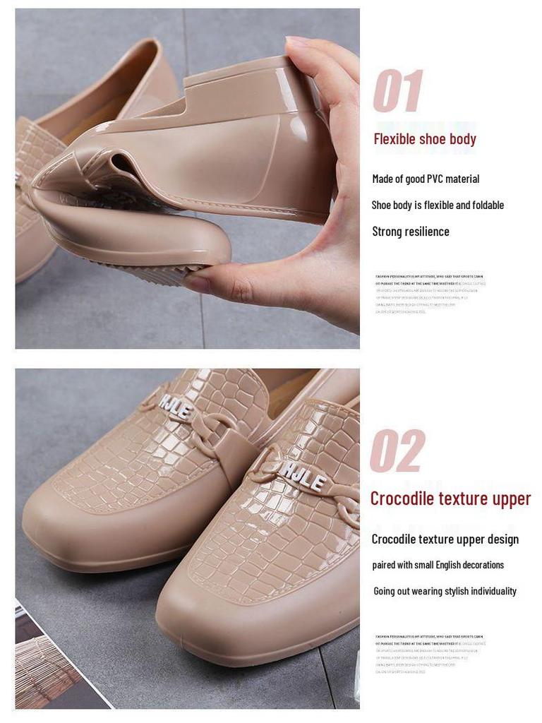 Women's Low-Cut Non-Slip Waterproof Rain Boots for Fashion and Work