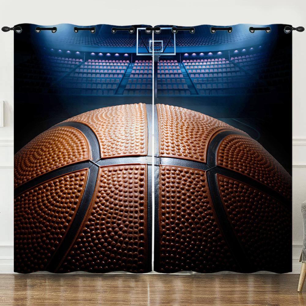 

Чемпионат мира по футболу Спорт Баскетбол 3D Цифровая печать Штора Блэкаут Люверсы 97cm*114cm*2