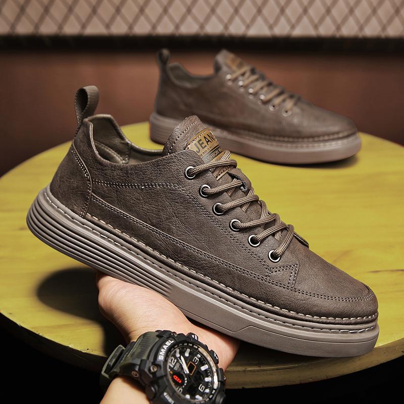 

Fashionable Comfortable Lightweight Breathable Shoes Autumn New Men Casual Shoes Thick Bottom Non-slip Low-top Business Shoes 44 44 хакі