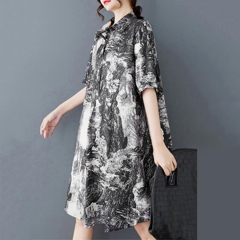 Xitao Loose Print Shirt Dress ZMY1150