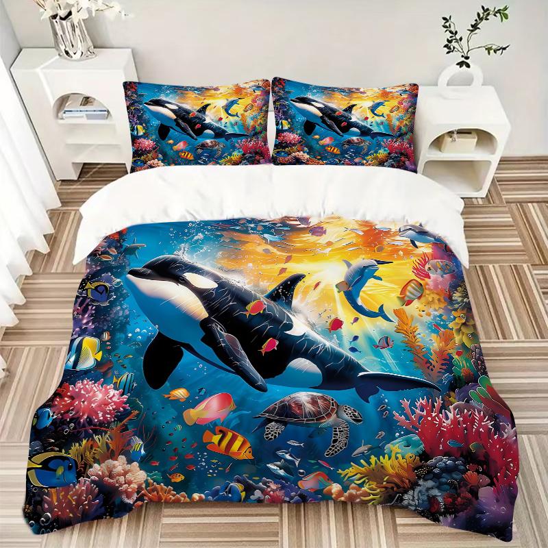 3Pcs Ocean Life Adventure Bedding Sets For All Sizes New 3D Printed Bed Cover Comforter Duvet Cover Pillowcase Bedroom Decoration