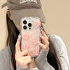 Pink Wind Pleated Love Mobile Phone Case Is Suitable For Iphone17Promax Three-Dimensional Butterfly Apple 15 All-Inclusive.