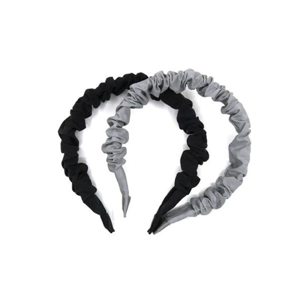 accordion slim hairband (2colors) GRAY