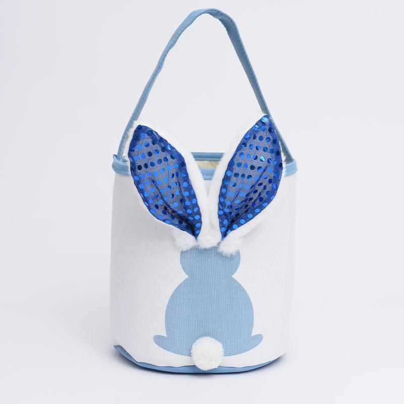 Urechi de iepure strălucitoare, iepuraș de Paște, geantă moale, găleată, geantă de depozitare pentru bomboane, cadouri, decorațiuni de Paște, consumabile pentru petreceri