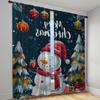 2 Pieces Festive Christmas Bell Digital Print Curtains Polyester Material for Living Room Kitchen Bedroom Study Dining Room Home