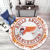 Gang Violence Motorcycle Enthusiasts Hells Angels Motorcycle Club Circular Carpet Is Soft, Home, Bedroom, Door Mat Decoration, and Non Slip Carpet E3