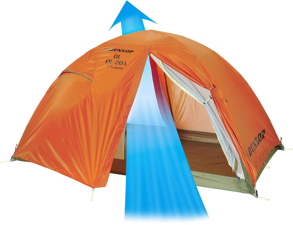 DUNLOP Outdoor Tent Compact Alpine Tent 2 Person Double Entrance Orange DL20A4S (ORG)