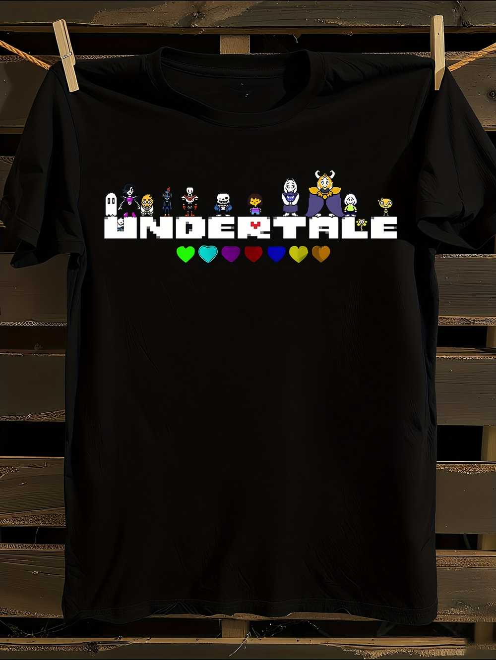 Официальная футболка с персонажами RPG-игры UNDERTALE S