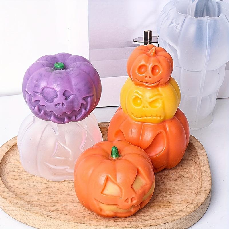 1-5PCS 3D Pumpkin Silicone Candle Mold DIY Halloween Resin Plaster Soap Making Mold Handmade Craft Molds for Home Decoration