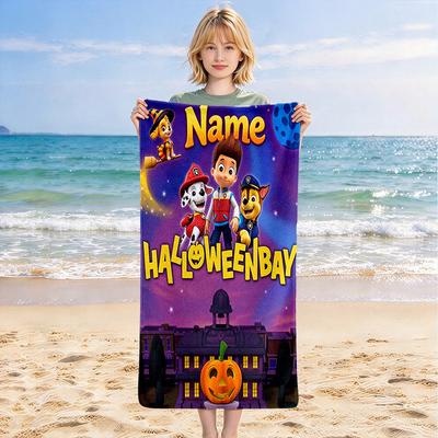 Personalized Name Halloween Night Printed Beach Towel,a Quick-drying, Absorbent Mat Suitable for the Beach, Pool, Gym, and Travel Fans Gift 9