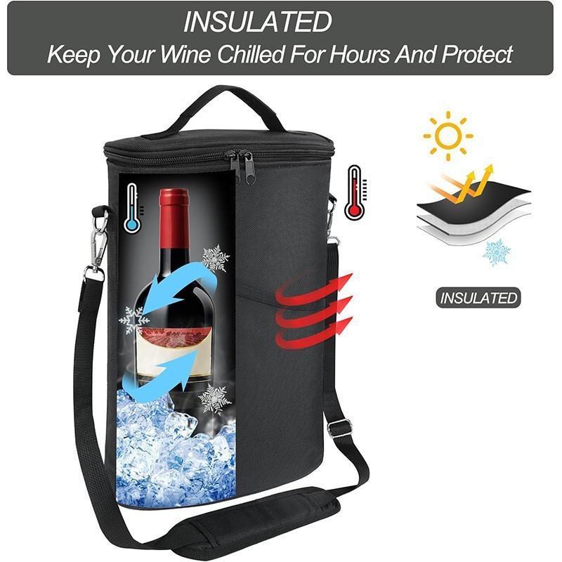 Oxford Fabric Wine Cooler Bag With Adjustable Shoulder Strap For Everyday Use