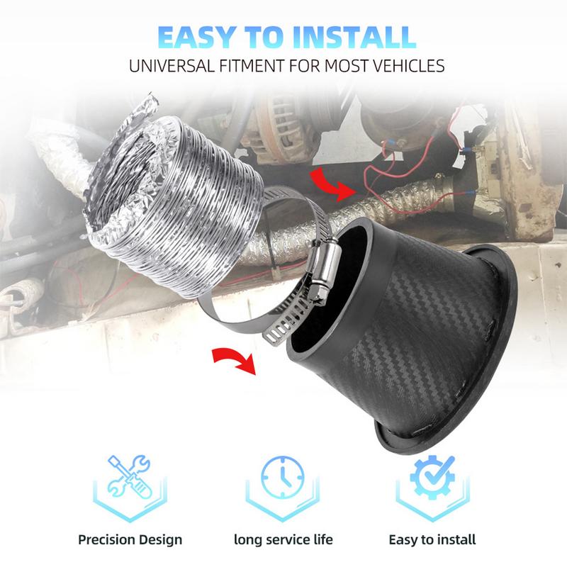 Air Intake Turbo Inlet Pipe Air Intake Turbo Inlet Pipe Set Car Front Bumper Turbo Inlet Pipe Easy Installation Carbon Fiber