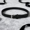 Ladies' Retro Woven PU Leather Thin Belt for Jeans and Dresses