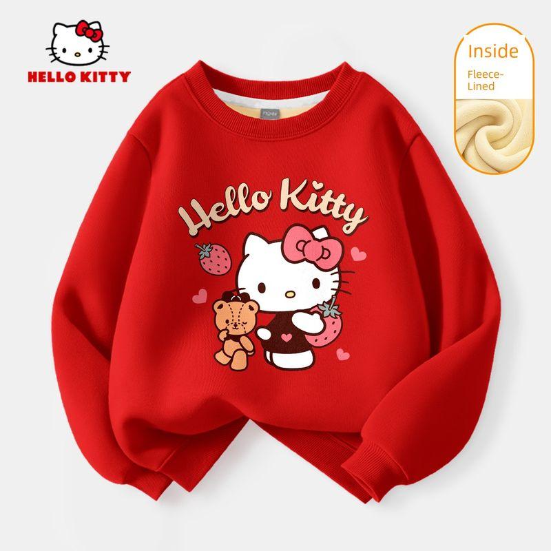 Hellokitty Girls' Winter Clothing Set 2025 New Fashionable and Stylish Children's Clothes for New Year Celebrations and New Year Greetings