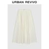 UR 2025 Fall Flowing Texture Pleated A-Line Midi Skirt