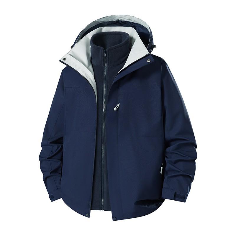 3-in-1 Detachable Windproof Waterproof Hiking Jacket With Fleece Liner Men Women Winter Outdoor