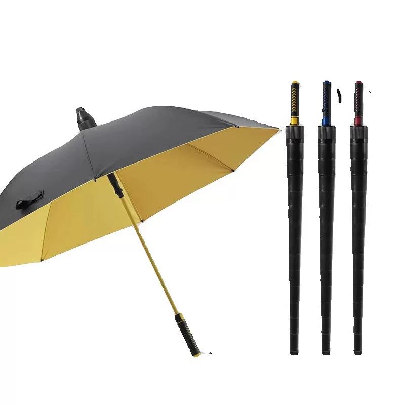 Golf Umbrella, Reinforced, Wind-Resistant, Enlarged, Thickened, Automatic, Portable, Black-Coated, Sunshade, Sun Protection, Dual-Use for Sun and