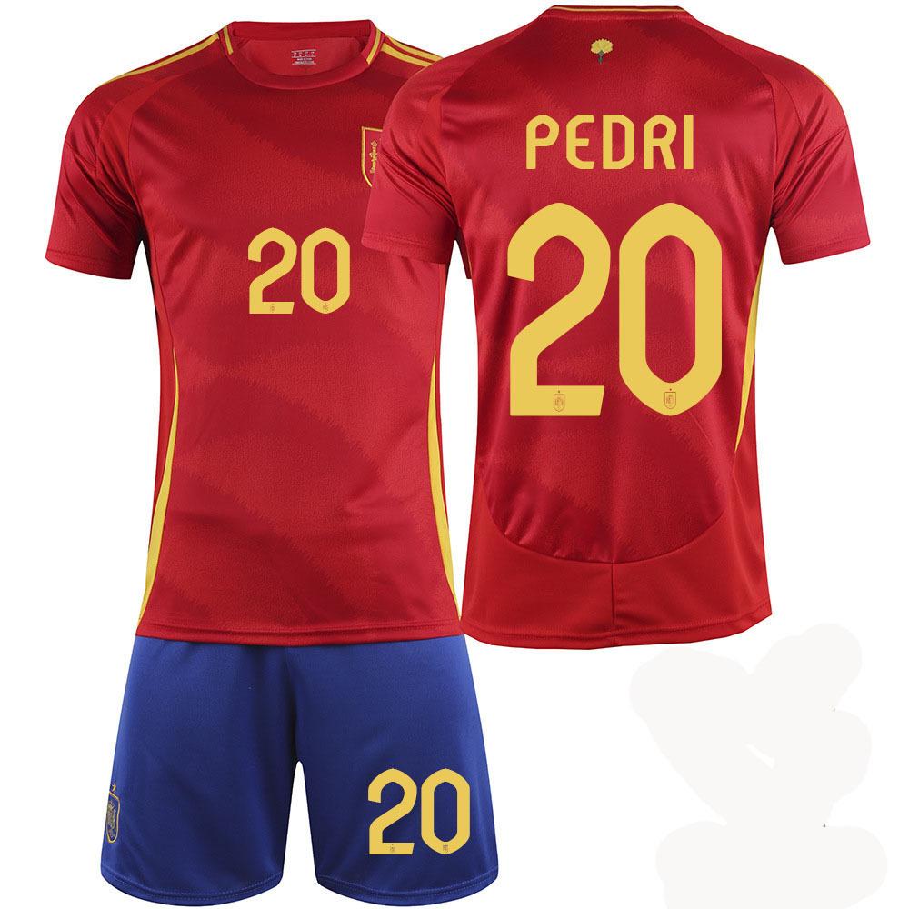2024 European Cup Spain Home Jersey No. 9 Garvey 20 Pedri 7 Morata 10 Yamal Football Jersey