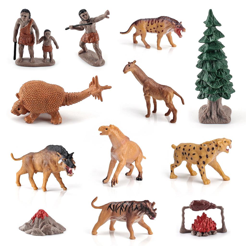 Authentic Plastic Prehistoric Animal And Primitive Human Decorative Toys For Kids