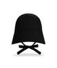 Bajal Va Curved Oval Metal Bonnet Hat Black