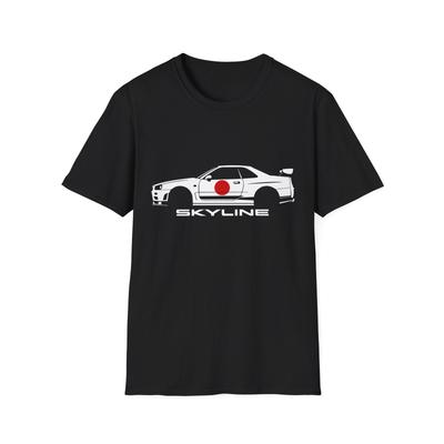 Skyline R34 GTR T-Shirt – Red Sun JDM Graphic Tee for Japanese Car Enthusiasts