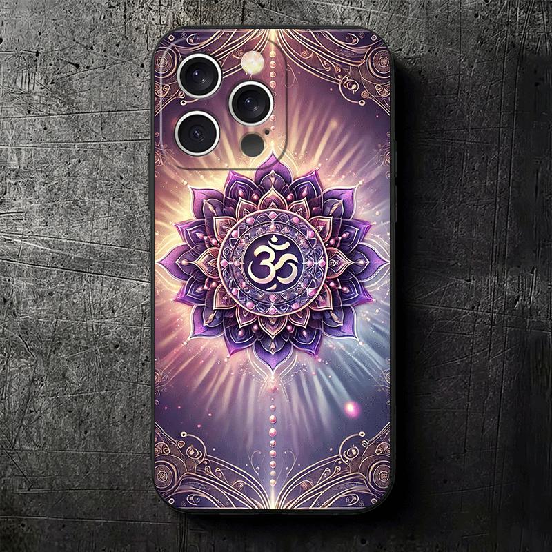 Mandala Chakra Insist Yoga Soft Phone Case for iPhone 16 16E 17 Air 15 Pro Max 14 Plus 13 Mini 11 12 7 Black Cover Back Shell