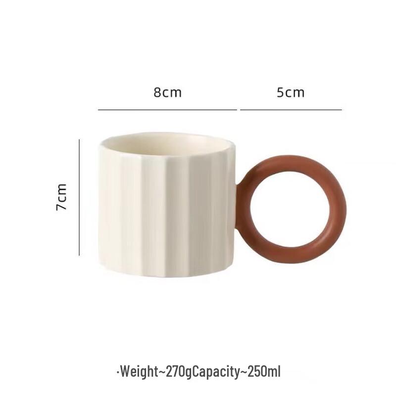 Striped Big-Ear Ceramic Mug