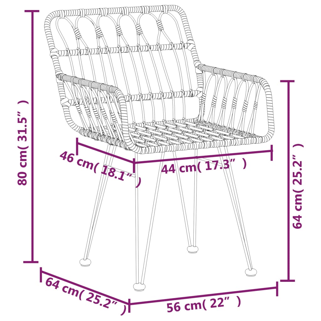 5 Piece Outdoor Dining Set Poly Rattan