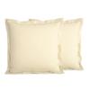 "Julian" Combed Cotton Percale Pillowcase All Sizes Pure Cotton - Julian Ivory - 65 X 65 Cm Flat Quilted Frill