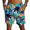 Pantalones Cortos Casuales para Hombre con Estampado Hawaiano y Cordón, Ligeros de Secado Rápido con Entrepierna de 5 Pulgadas para Vacaciones de Verano