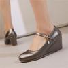 Fashion 2025 Spring Ankle Strap Buckle Wedges Women Shoes Height Heels Office Party Wedding Shoe Casual Women Pumps Zapatos Mujer