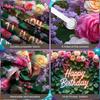 Banner Vibrant Colors Birthday Decor Party Backdrop Floral Design Floral Birthday Banner For Party Celebration Birthday Party