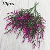 10 pezzi Bouquet di fiori di lavanda artificiale Piante finte in plastica per decorazioni per la casa Esterno Fiori a simulazione realistica per invasatura