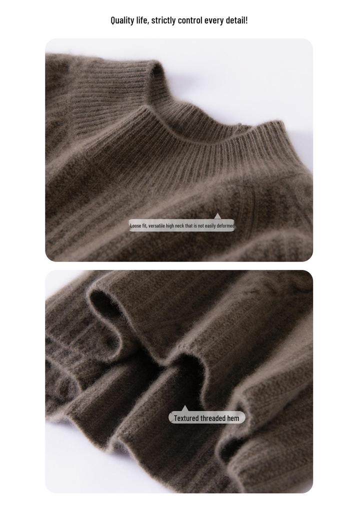 Women's Cashmere Knit Raglan Sleeve Long Sleeve Base Layer Pullover