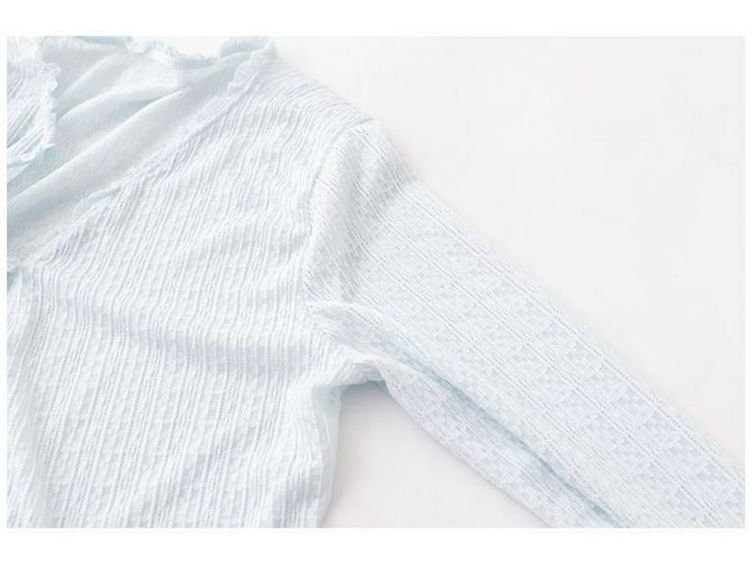 Women's Summer Lace-Trim V-Neck Ice Silk Cardigan - Airy, Loose, Long Sleeve Sun Protection Top