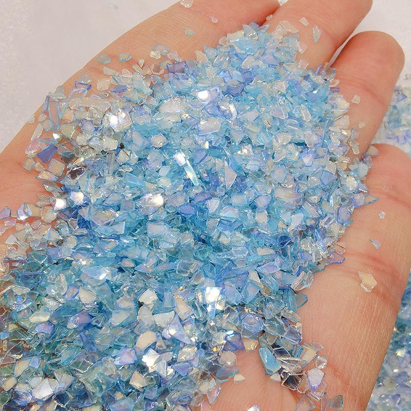 Handmade Iridescent Glass Shard Nail Art Decorations