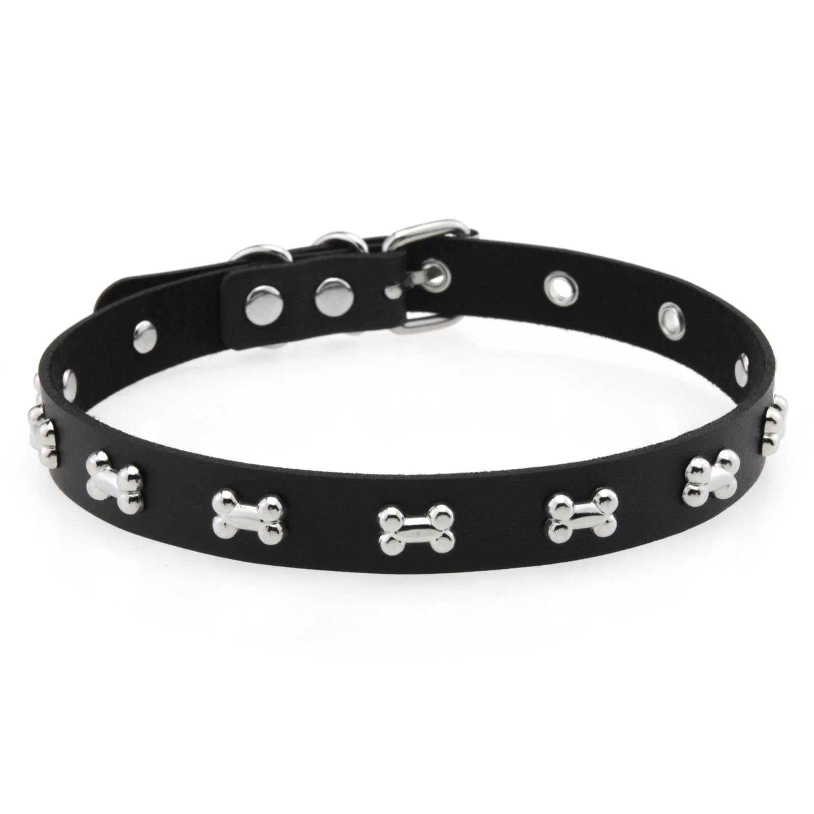

Punk Pu Leather Charms Choker Trendy Colorful Bone Necklace For Women Exquisite Sweet Cool Party Jewelry Gifts