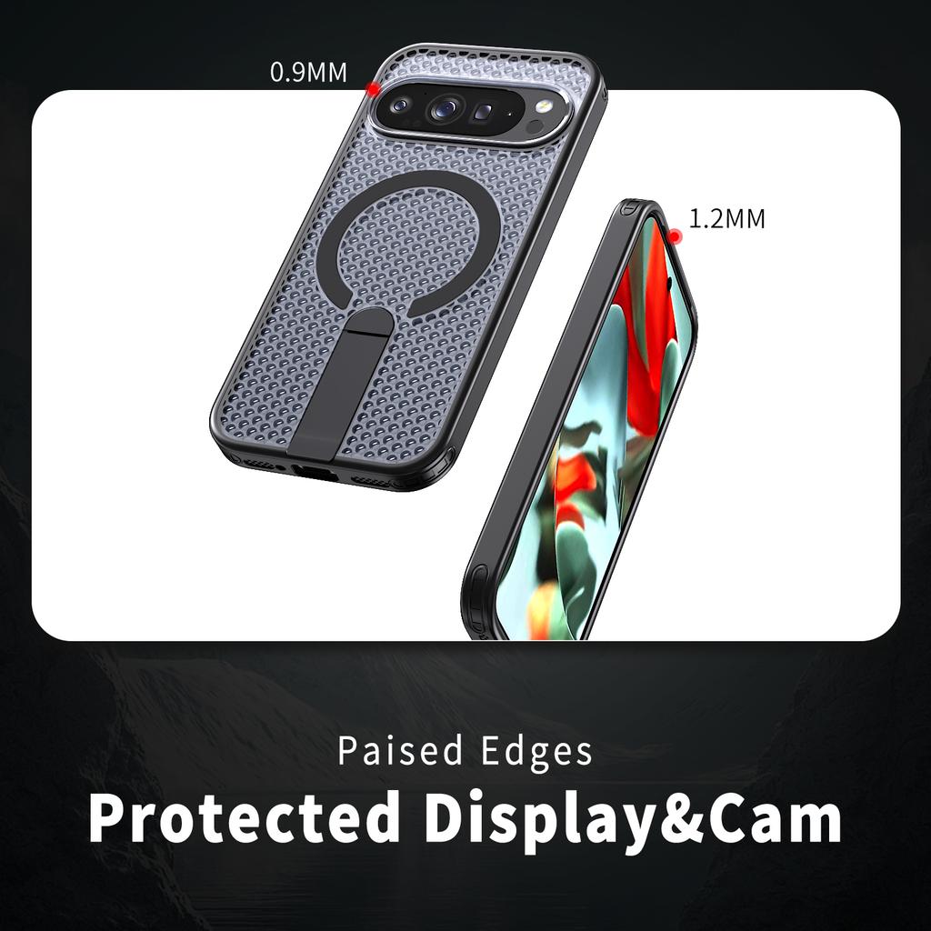 Pour Google Pixel 9a Coque Pixel 10A 10 Pro 9 Pro XL Coque de Téléphone Support Magnétique de Luxe Dissipation de Chaleur Robuste Couverture Résistante Fundas