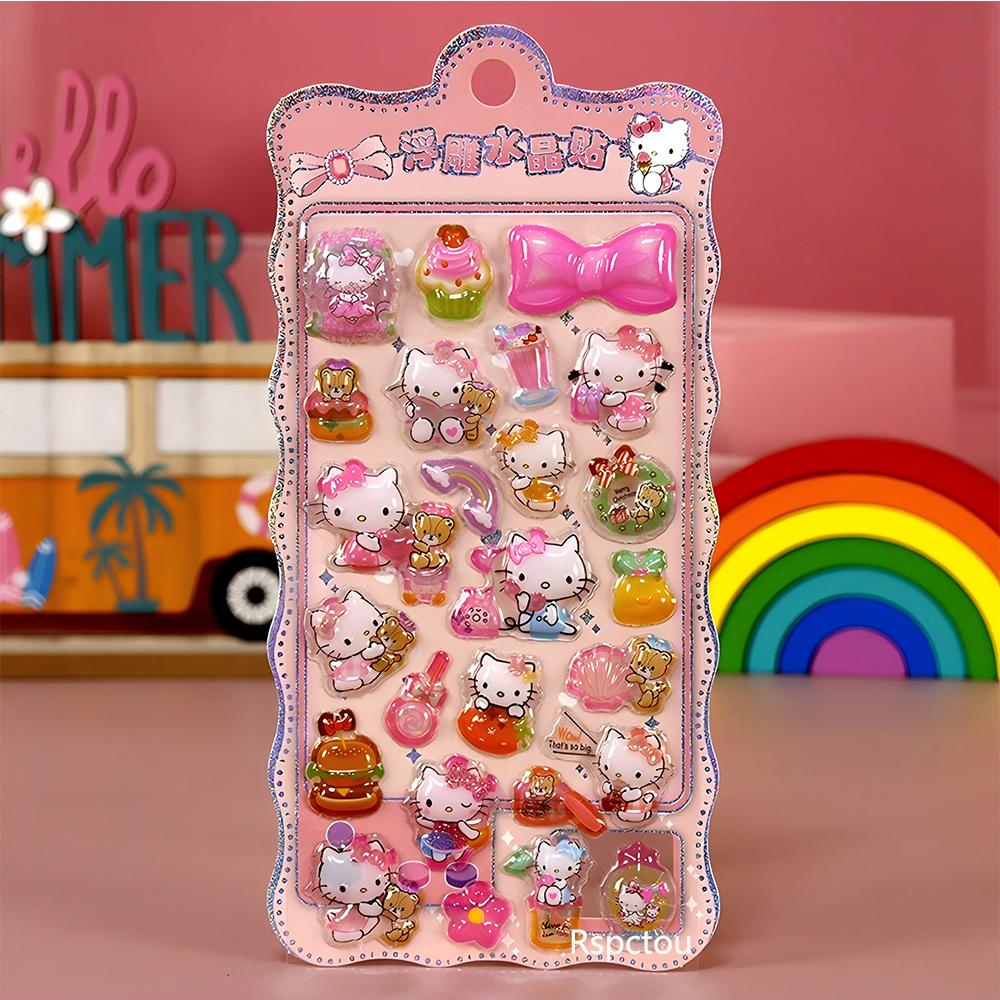 4pcs Cute Sanrio Kuromi My Melody Bubble Stickers Cartoon 3D Relief Puffy Sticker DIY Luggage Notebook Phone Decals Decoration